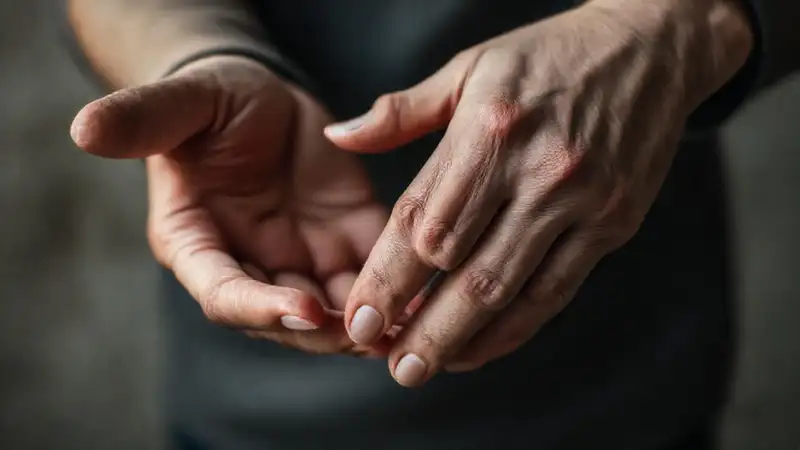 Manos inquietas sugieren una duda abstracta